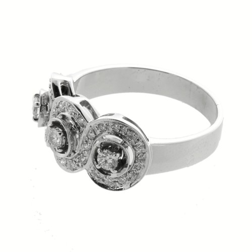 Anello Fascia Diamanti ct 0,43 F VS e Oro Bianco 750 18 kt 4,68 gr