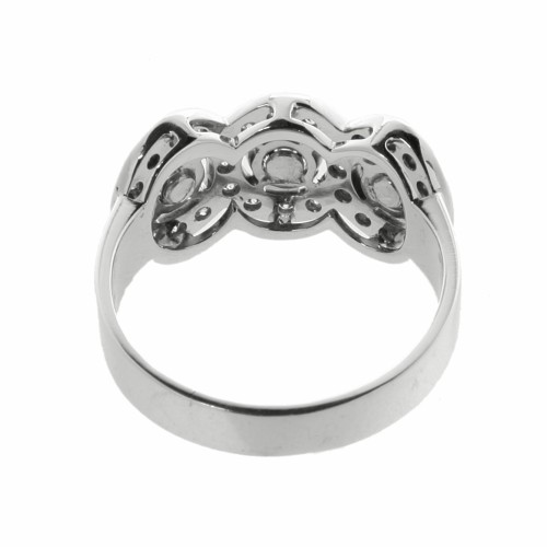 Anello Fascia Diamanti ct 0,43 F VS e Oro Bianco 750 18 kt 4,68 gr