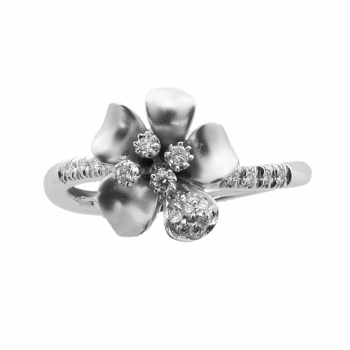 Anello Fiore Diamanti ct 0,19 Oro 18 kt