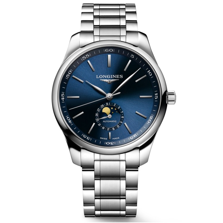 LONGINES MASTER COLLECTION L2.919.4.92.6 Automatico 42 mm Acciaio Blu Fasi Luna