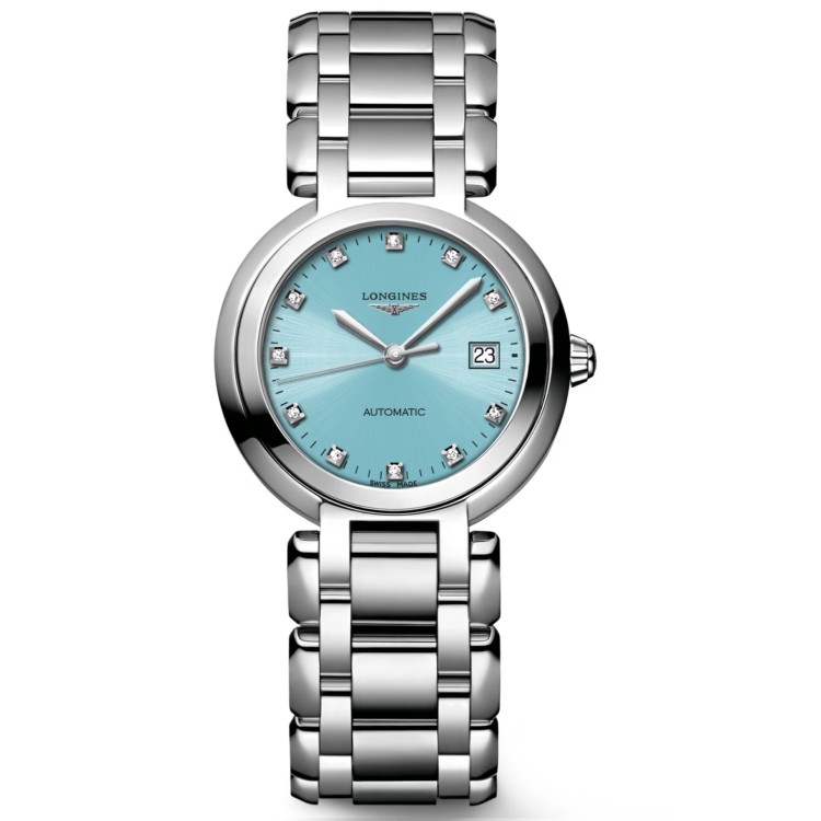 LONGINES PRIMA LUNA L8.113.4.90.6 Automatico 30 mm Azzurro Diamanti.