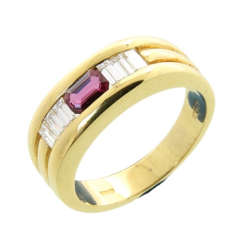 Fedina Riviere Rubini Diamanti ct 0,46 Oro 18 kt