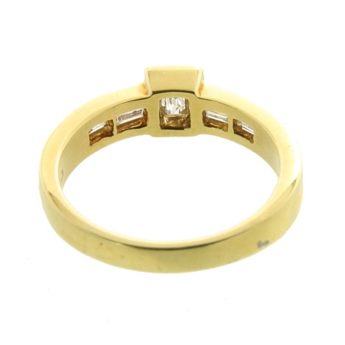 Anello Diamanti Taglio Baguette  ct  0,26 + B 0,43 Oro 18 kt