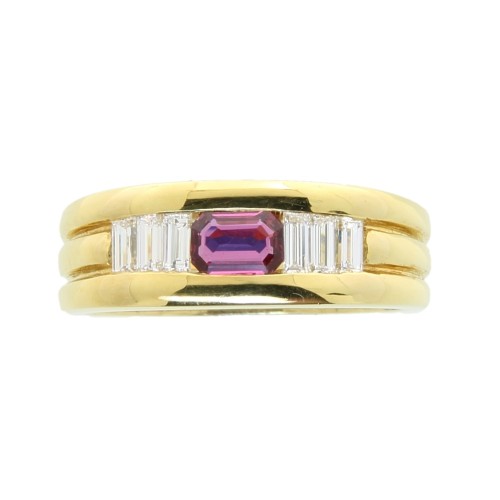 Fedina Riviere Rubini Diamanti ct 0,46 Oro 18 kt