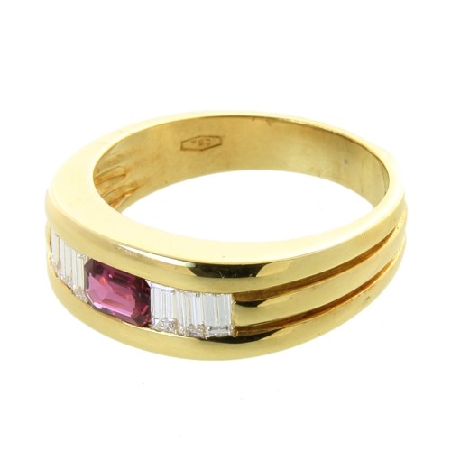 Fedina Riviere Rubini Diamanti ct 0,46 Oro 18 kt