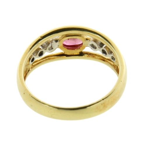 Anello Rubino Diamanti ct 0,12 Oro 18 kt