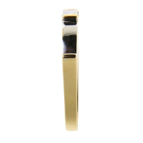 Anello Solitario Diamante taglio Princess ct 0,23 F VS e Oro Bianco e Rosa 18 kt 5,64 gr