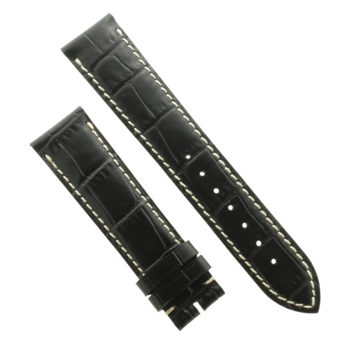 Longines Cinturino Stampa Alligatore Nero Opaco 20/18 mm Heritage, Master, Grand Vitesse.