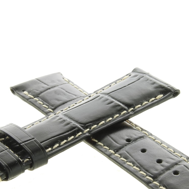 Longines Cinturino Stampa Alligatore Nero Opaco 20/18 mm Heritage, Master, Grand Vitesse.