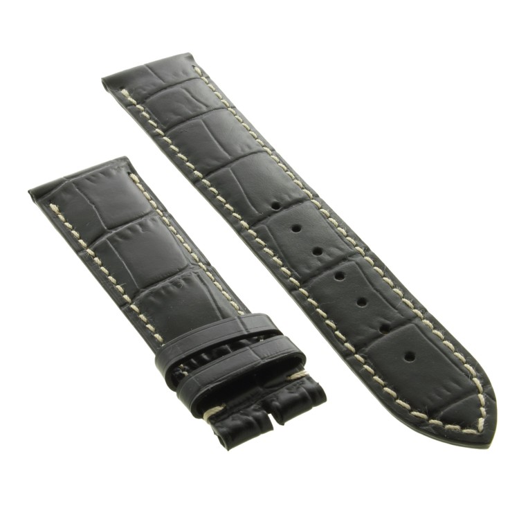 Longines Cinturino Stampa Alligatore Nero Opaco 20/18 mm Heritage, Master, Grand Vitesse.
