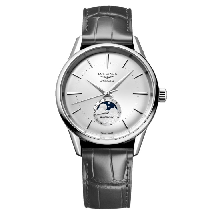 LONGINES Heritage Classic Silvered Fasi Lunari L4.815.4.72.2 Automatico 38,5 mm