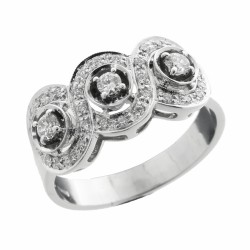 Anello Fascia Diamanti ct 0,43 F VS e Oro Bianco 750 18 kt 4,68 gr