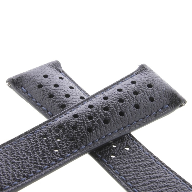 Tag Heuer Cinturino Monaco FC6300 Pelle Blu Forata 22/18 mm CAW211D