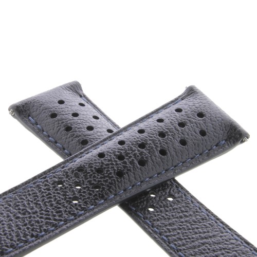 Tag Heuer Cinturino Monaco FC6300 Pelle Blu Forata 22/18 mm CAW211D