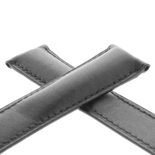 Tag Heuer Cinturino Carrera FC6196 Pelle Nero con cuciture Nere 20/18 mm. CY211