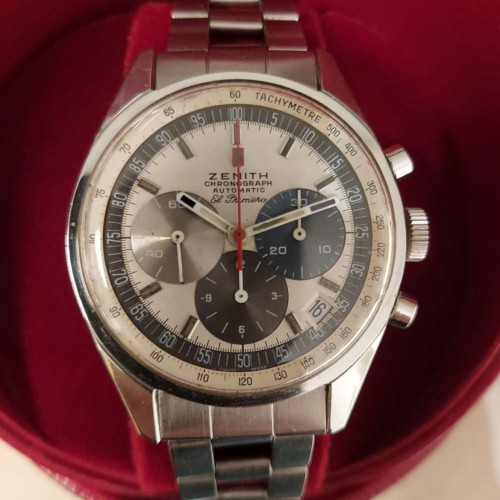 ZENITH A386 Cronorafo Acciaio 38 mm anno 1971 con scatola Originale