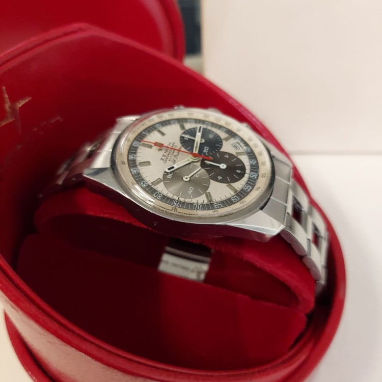 ZENITH A386 Cronorafo Acciaio 38 mm anno 1971 con scatola Originale