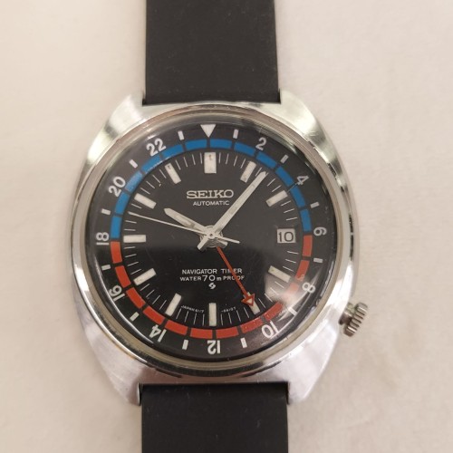SEIKO Navigator Timer 6117-6410 Secondo Polso Gmt 41 mm  Cassa acciao