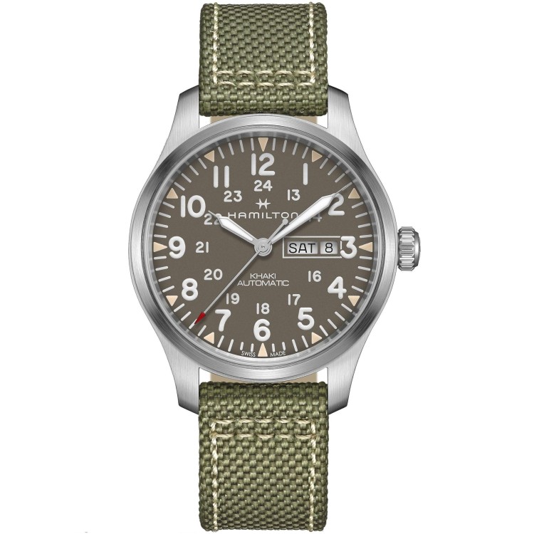 Hamilton Khaki Field Day Date H70535081 Acciaio 38 mm Automatico Verde