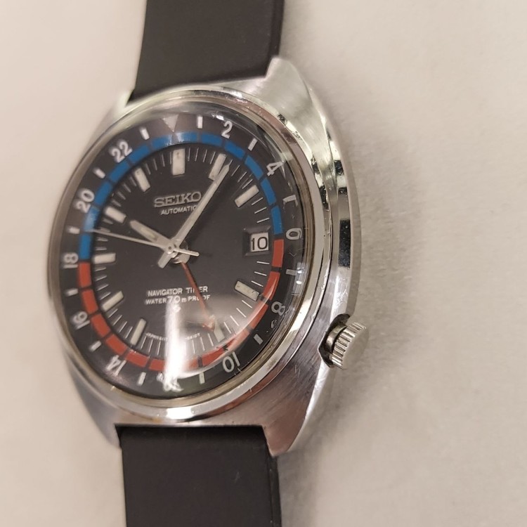 SEIKO Navigator Timer 6117-6410 Secondo Polso Gmt 41 mm  Cassa acciao