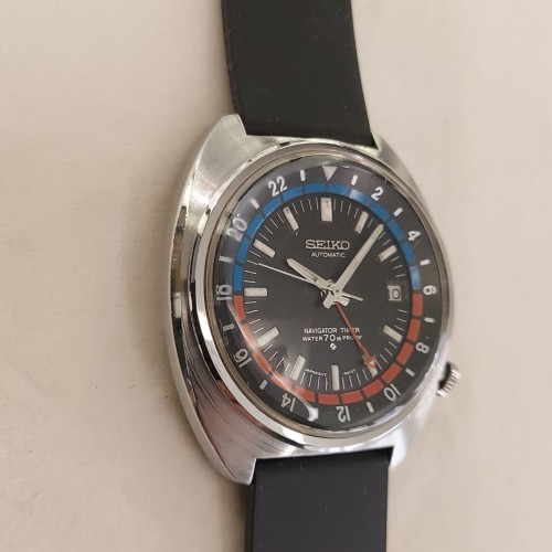 SEIKO Navigator Timer 6117-6410 Secondo Polso Gmt 41 mm  Cassa acciao