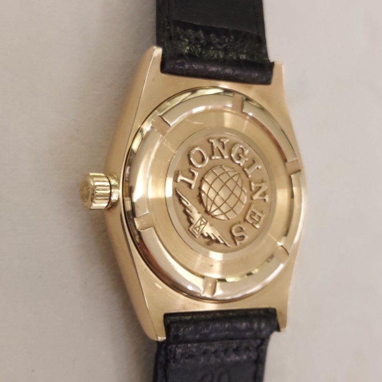 Orologio Longines L633.5 in Oro 18 kt pelle Automatico 35 mm quadrante Binco indici e datario(int cassa 1101.20)