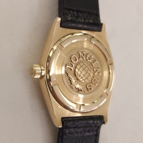 LONGINES L633.5 in Oro 18 kt pelle Automatico 35 mm quadrante Bianco indici e datario(int cassa 1101.20)