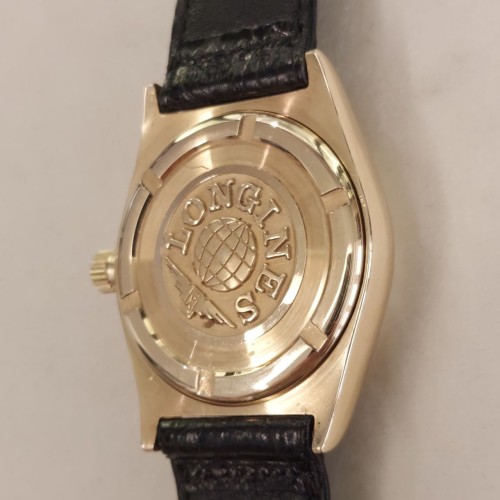 Orologio Longines L633.5 in Oro 18 kt pelle Automatico 35 mm quadrante Binco indici e datario(int cassa 1101.20)