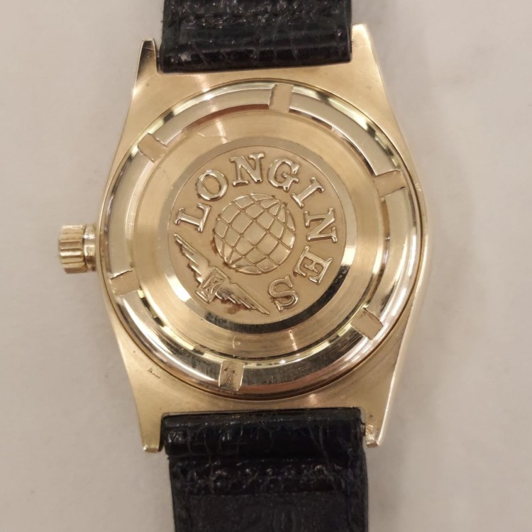 Orologio Longines L633.5 in Oro 18 kt pelle Automatico 35 mm quadrante Binco indici e datario(int cassa 1101.20)