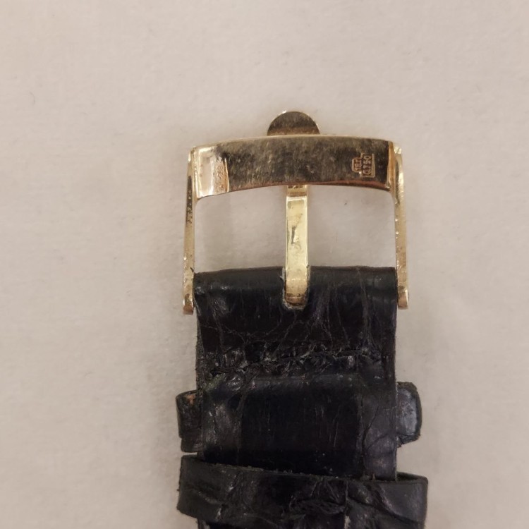Orologio Longines L633.5 in Oro 18 kt pelle Automatico 35 mm quadrante Binco indici e datario(int cassa 1101.20)