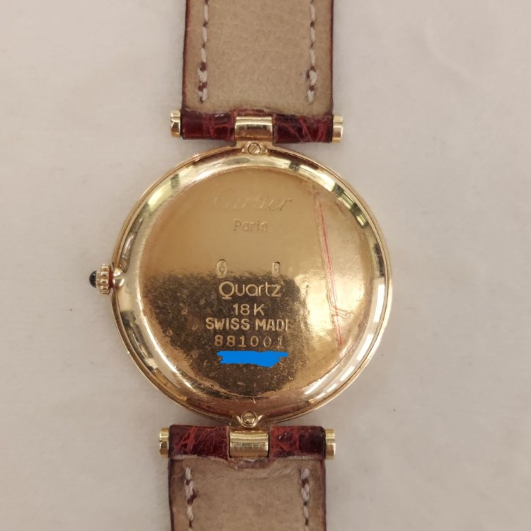 CARTIER Vendome 881001 Quarzo Oro Giallo 18 kt misura 30 x 5 mm