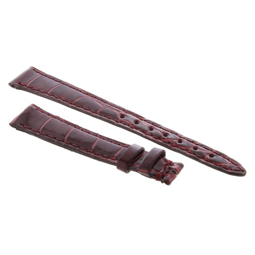Cinturino Alligatore Bordeaux Lucido 14/10 B30B forma classica piatto.