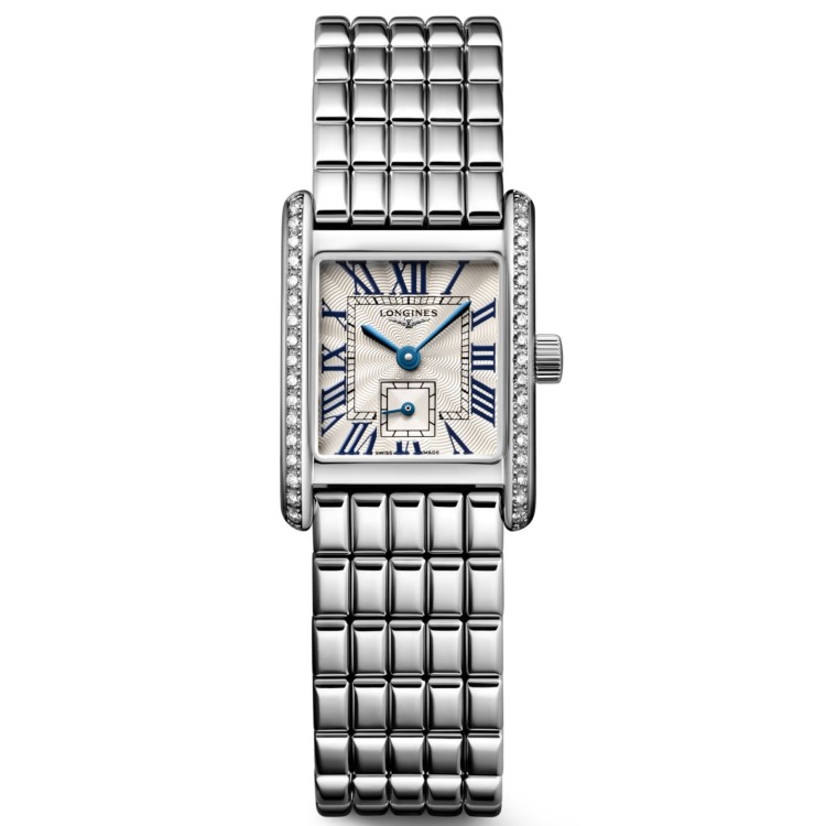 LONGINES MINI DOLCE VITA L5.200.0.71.6 Acciaio Romani Diamanti Argentè Quarzo 29 X 21,50 mm