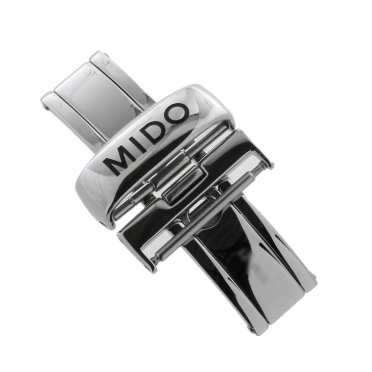 MIDO chiusura deployante Acciaio 18 mm. Per cinturini in Pelle e Alligatore