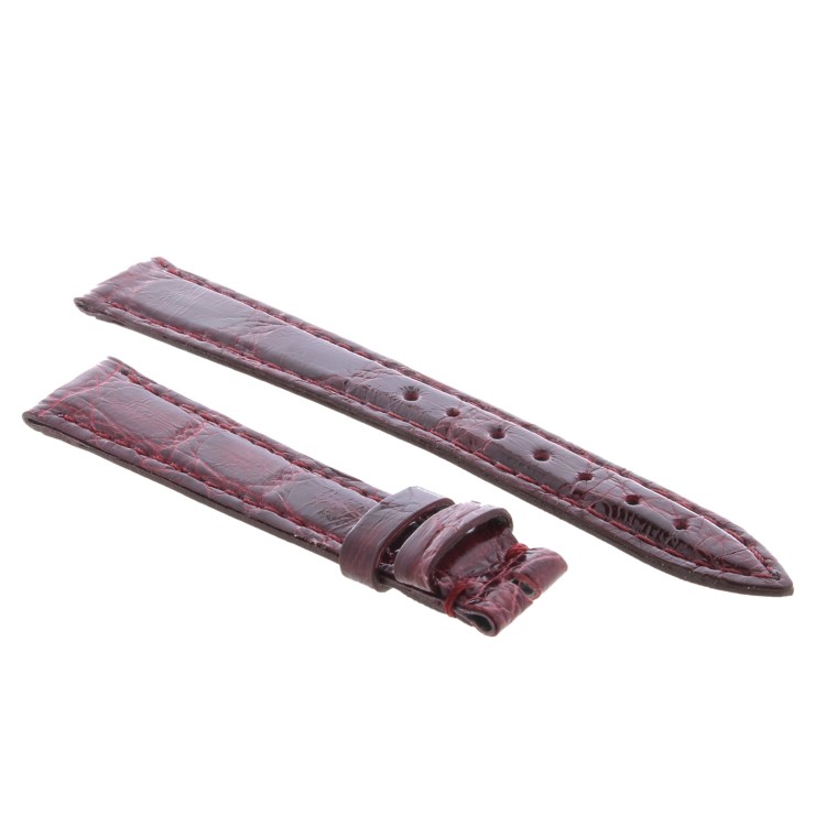 Cinturino Coccodrillo Rosso Bordeaux Lucido 14/12 mm B30B forma classica Donna.