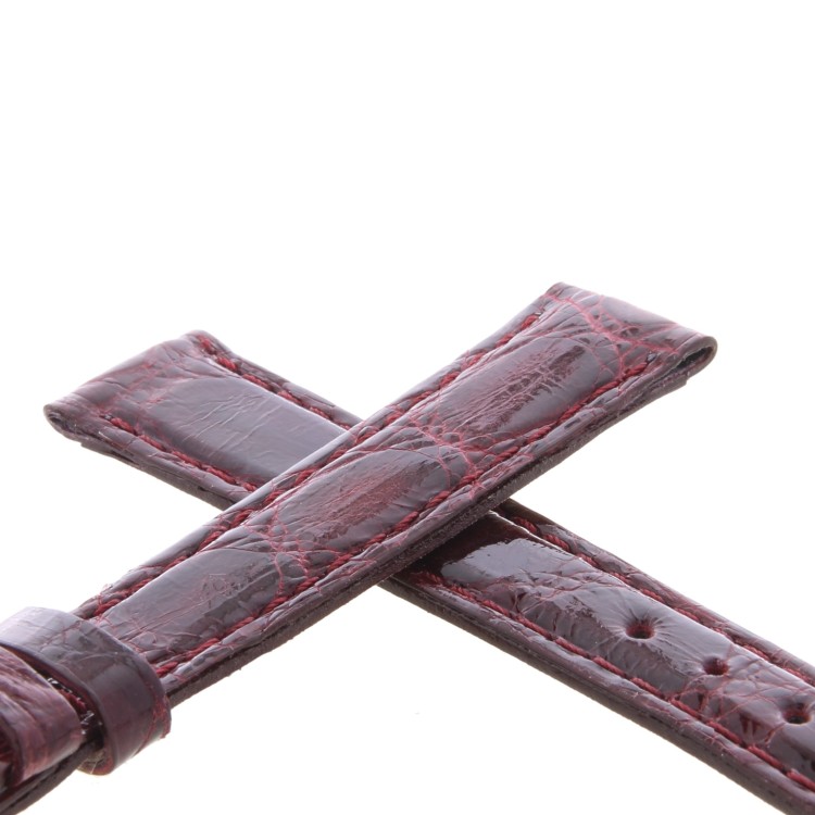 Cinturino Coccodrillo Rosso Bordeaux Lucido 14/12 mm B30B forma classica Donna.