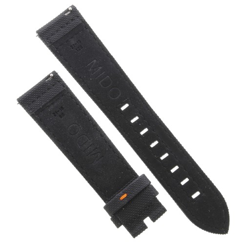 Mido Cinturino Ocean Star Tribute Pelle nero cucito arancio 21/18mm. Per M0268301105100