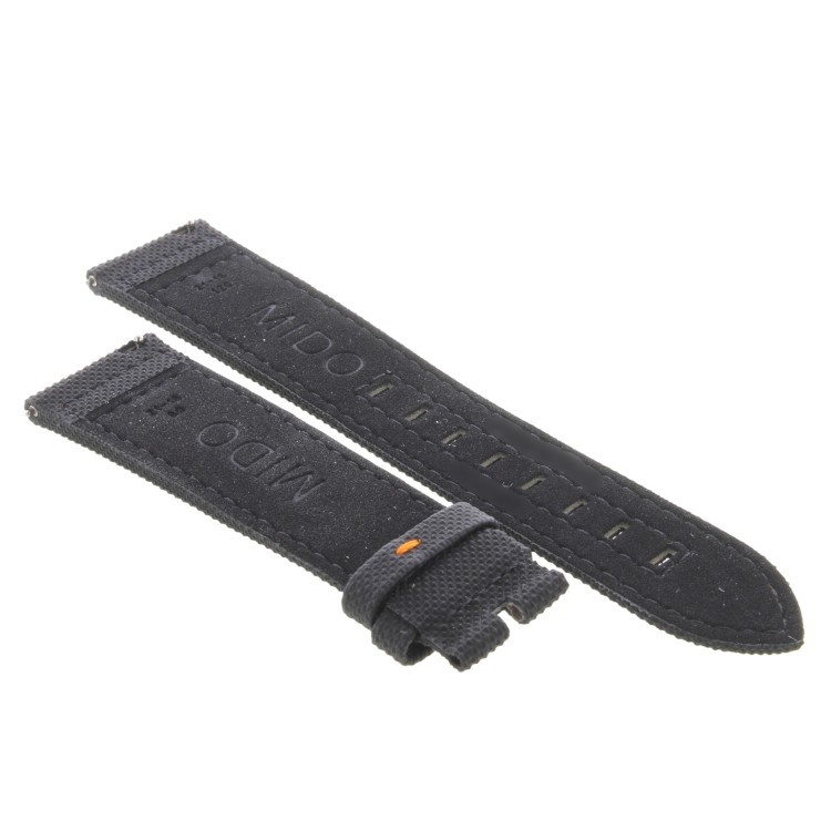 Mido Cinturino Ocean Star Tribute Pelle nero cucito arancio 21/18mm. Per M0268301105100