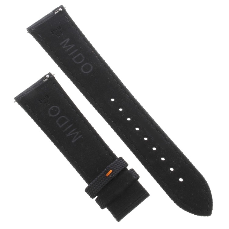 Mido Cinturino Commander Gradient Sintetico nero cucito arancio 21/18 mm. Per M0214073741102
