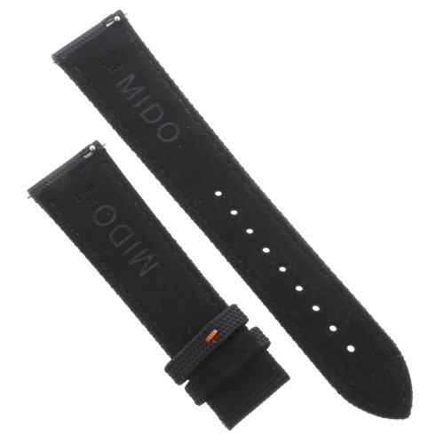 Mido Cinturino Commander Gradient Sintetico nero cucito arancio 21/18 mm. Per M0214073741102