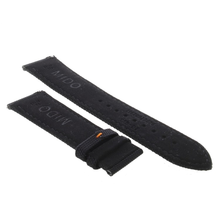 Mido Cinturino Commander Gradient Sintetico nero cucito arancio 21/18 mm. Per M0214073741102