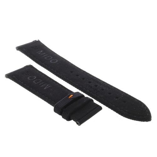 Mido Cinturino Commander Gradient Sintetico nero cucito arancio 21/18 mm. Per M0214073741102