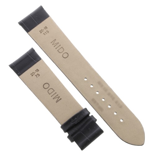 Mido Cinturino Baroncelli pelle stampata nero 20/18 mm. Per M0274081603100
