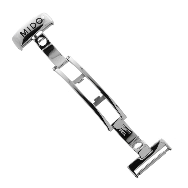 MIDO chiusura deployante Acciaio 18 mm. Per cinturini in Pelle e Alligatore