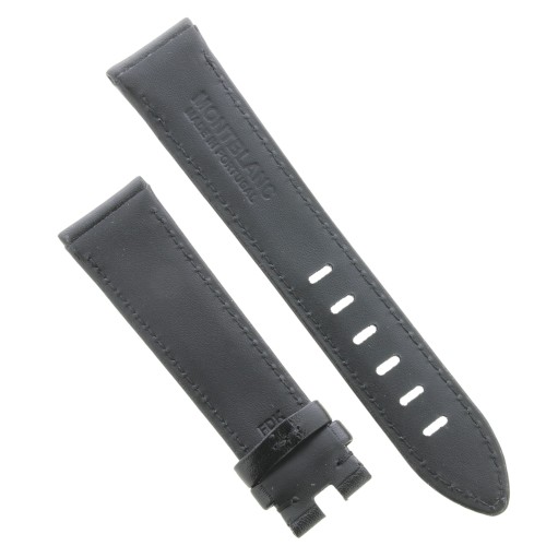 Montblanc Cinturino Pelle Nero 20/18 mm per Timewalker 41 mm ed altri.