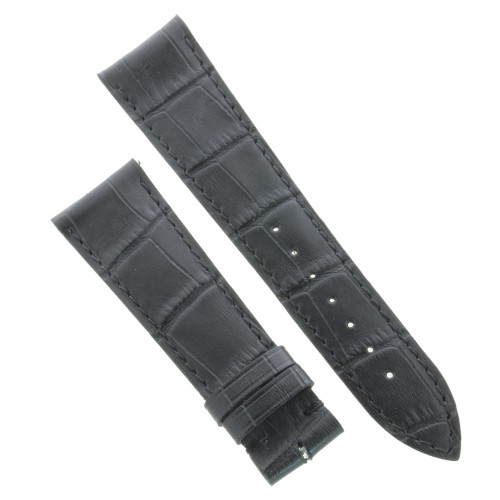 Cinturino Sartoriale Stampa Alligatore Nero Opaco 2/18 mm B30B.