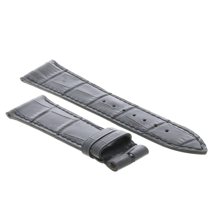 Cinturino Sartoriale Stampa Alligatore Nero Opaco 22/18 mm B30B.