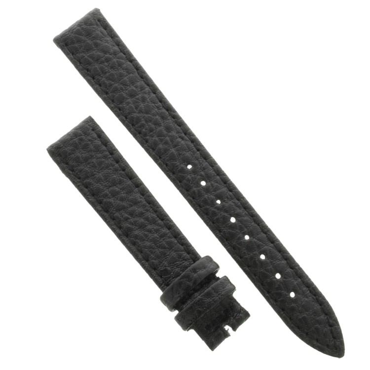 Cinturino Pelle Martellata Nero opaco Piatto 16/14 mm B28B classico