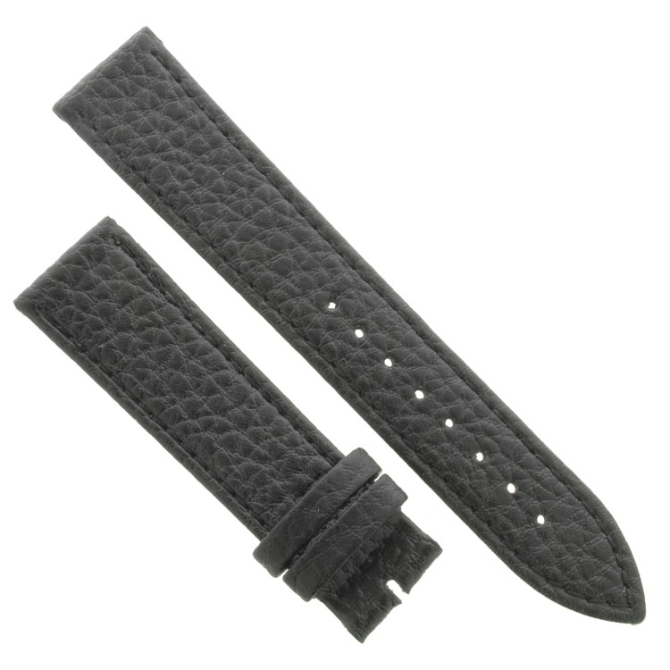 Cinturino Pelle Martellata Nero opaco Piatto 20/18 mm B28B classico