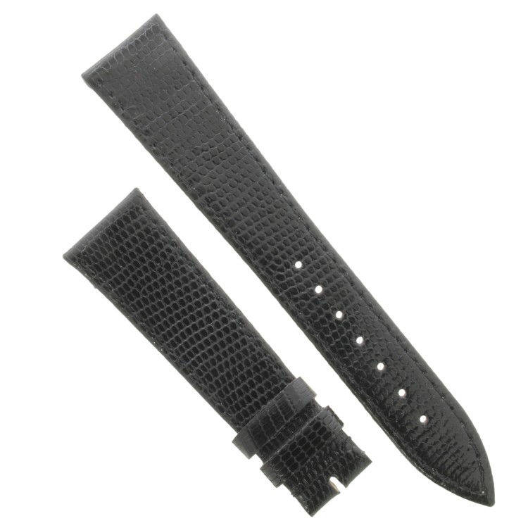 Cinturino Lucertola Nero Semilucido Piatto 20/16 B28B forma classica